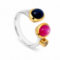 Bague étoile daphrodite, rubis, diamant...