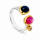 Ring Sternsaphir, Rubin, Diamant teilvergoldet 5µ
