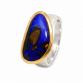 Bague Boulder Opal partiellement plaquée or 5µ