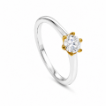 Bague avec diamant de laboratoire de 0,5 ct, F-VVS,...