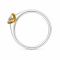 Bague avec diamant de laboratoire de 0,5 ct, F-VVS, partiellement plaquée or 5 µ