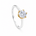 Bague avec diamant de laboratoire de 1,0 ct, F-VVS,...