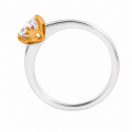 Lab-grown diamond ring, 1,0ct, F-VVS, partly gold-plated (5µ)