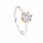 Bague avec diamant de laboratoire de 1,0 ct, F-VVS, partiellement plaquée or 5 µ