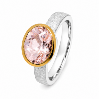 Morganite ring – partly gold-plated (5µ)