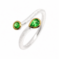 Ring Tsavorit- teilvergoldet 5µ