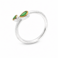 Ring Tsavorit- teilvergoldet 5µ
