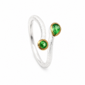 Ring Tsavorite - partly gold-plated 5µ