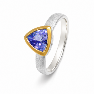 Bague Tansanite partiellement plaquée or 5µ