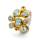 Aquamarine and diamond ring, partly gold-plated (5µ)