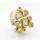 Aquamarine and diamond ring, partly gold-plated (5µ)