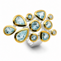 Bague en aigue-marine et diamant, partiellement...