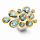 Bague en aigue-marine et diamant, partiellement plaquée or 5 µ