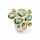 Bague en aigue-marine et diamant, partiellement plaquée or 5 µ