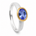 Ring tanzanite partly gold-plated 5µ