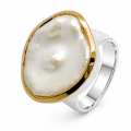 Ring Keshi Perle - teilvergoldet 5µ