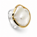 Ring Keshi Perle - teilvergoldet 5µ