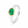 Ring, emerald, partly gold-plated (5µ)