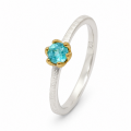 Bague en zircone bleue partiellement plaquée or 5...