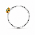 Ring blauer Zirkon teilvergoldet 5µ