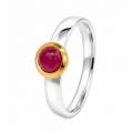 Ring Rubin natur teilvergoldet 5µ