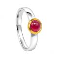 Ring Rubin natur teilvergoldet 5µ