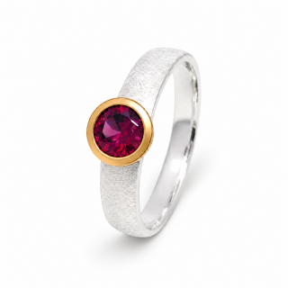Ring Rhodolith Granat teilvergoldet 5µ