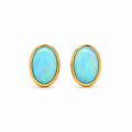 Ohrstecker Edelopal teilvergoldet 5µ