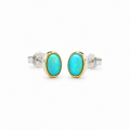 Ohrstecker Edelopal teilvergoldet 5µ