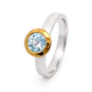 Ring Aquamarin teilvergoldet 5µ