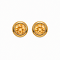 Mandarin garnet stud earrings, partly gold-plated (5...