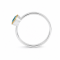 Ring blauer Zirkon teilvergoldet 5µ