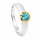 Bague en zircone bleue partiellement plaquée or 5 µ
