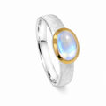 Ring Regenbogenmondstein teilvergoldet 5µ