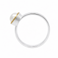 Ring pearl - partly gold-plated 5µ
