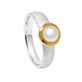 Ring Perle - teilvergoldet 5µ