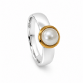 Ring Perle - teilvergoldet 5µ