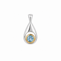 Aquamarine pendant, made of 925 sterling silver, partly...