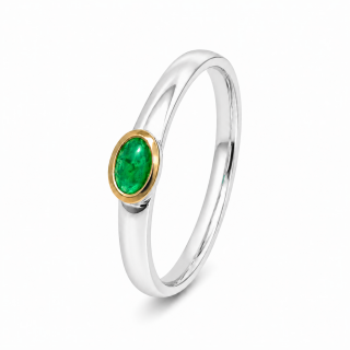 Bague émeraude partiellement plaquée or 5 µ