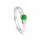 Ring, emerald, partly gold-plated (5µ)