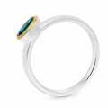 Bague Indigolite Tourmaline partiellement plaquée or 5µ