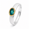 Ring Indigolith Turmalin teilvergoldet 5µ