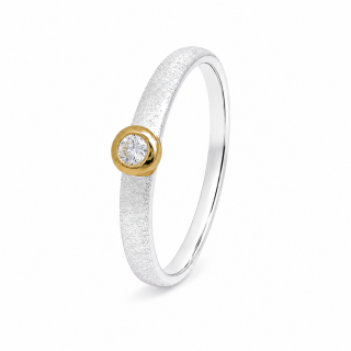 Ring Diamant Lab Grown 0,08ct F-VS teilvergoldet 5µ