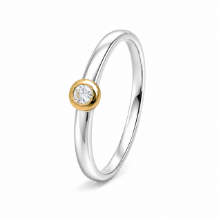 Ring Diamant Lab Grown 0,08ct F-VS teilvergoldet 5µ