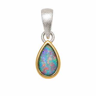 Anhänger Edelopal teilvergoldet 5µ