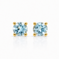 Gold-plated aquamarine stud earrings, 5µ