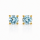Gold-plated aquamarine stud earrings, 5µ