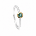 Bague Indigolite Tourmaline partiellement plaquée...