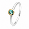 Ring Indigolith Turmalin teilvergoldet 5µ