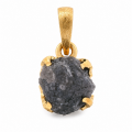 Pendentif diamant brut plaqué or 5 µ